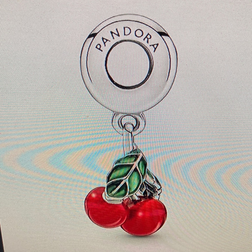 Pandora Red and Green Cherry Charm Bracelet